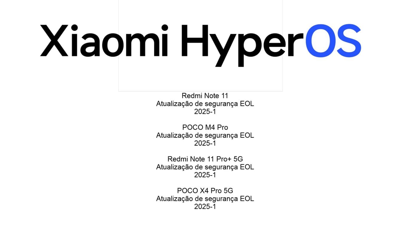 Xiaomi Encerra Atualizações do HyperOS para 9 Dispositivos Redmi e POCO 8 Xiaomi! A empresa anunciou o fim das atualizações do HyperOS para 9 dispositivos populares das linhas Redmi e POCO. Quer saber quais aparelhos não receberão mais updates e o que isso significa para você? Clique e confira a lista completa!