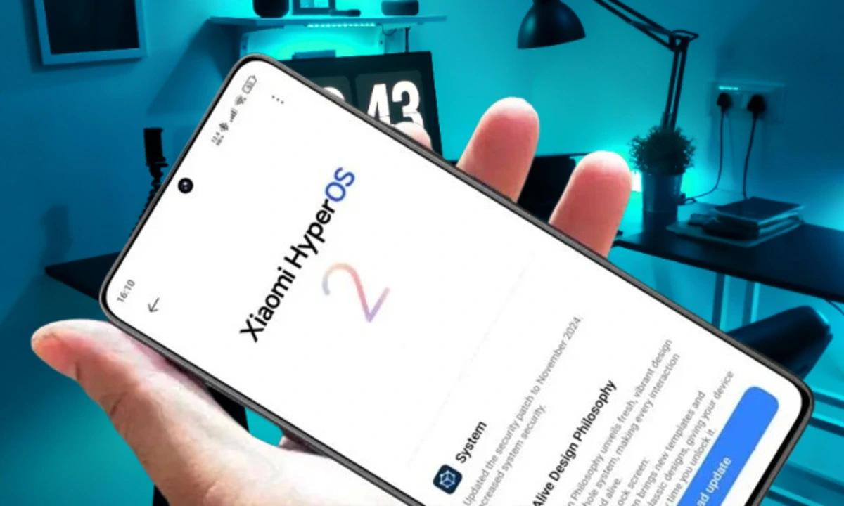 Seu Xiaomi, Redmi ou POCO: Android 16 Começa a Ser Testado! Descubra o que Vem por Aí. 1 smartphone xiaomi com tela de atualização do HyperOS 2 pronta para download do HyperOS 2.2 Android 16