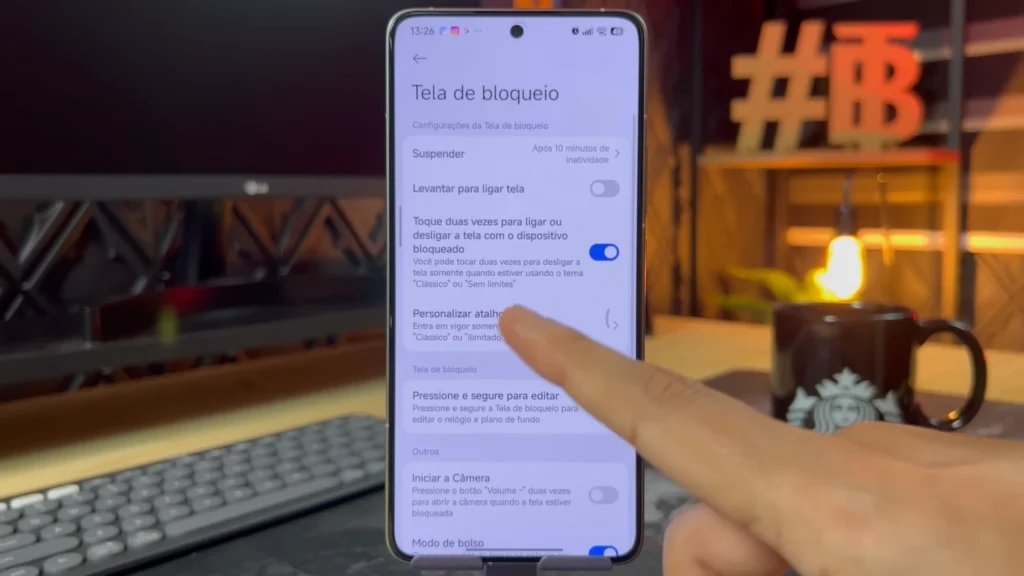 Tela de configurações de parsonalização dos iconis na tela de bloqueio mostrando o caminho de como ativar em qualquer xiaomi no HyperOS