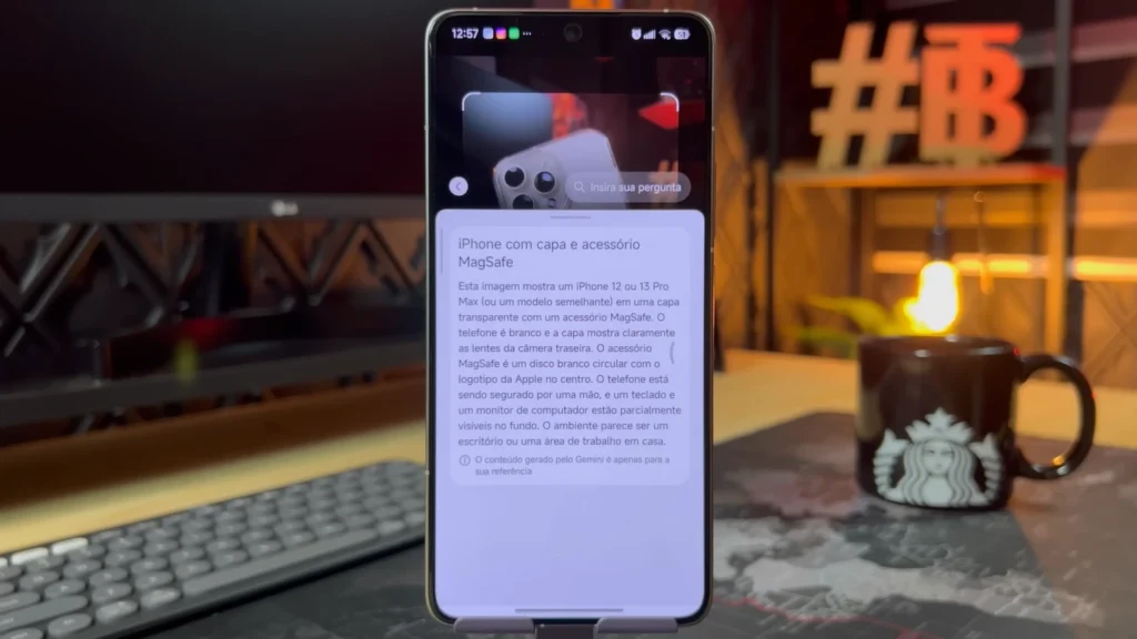 Tela mostrando a leitura da imagem fotografada utilizando o recurso Reconhecimento de Imagem e Texto IA do HyperOS 2.2