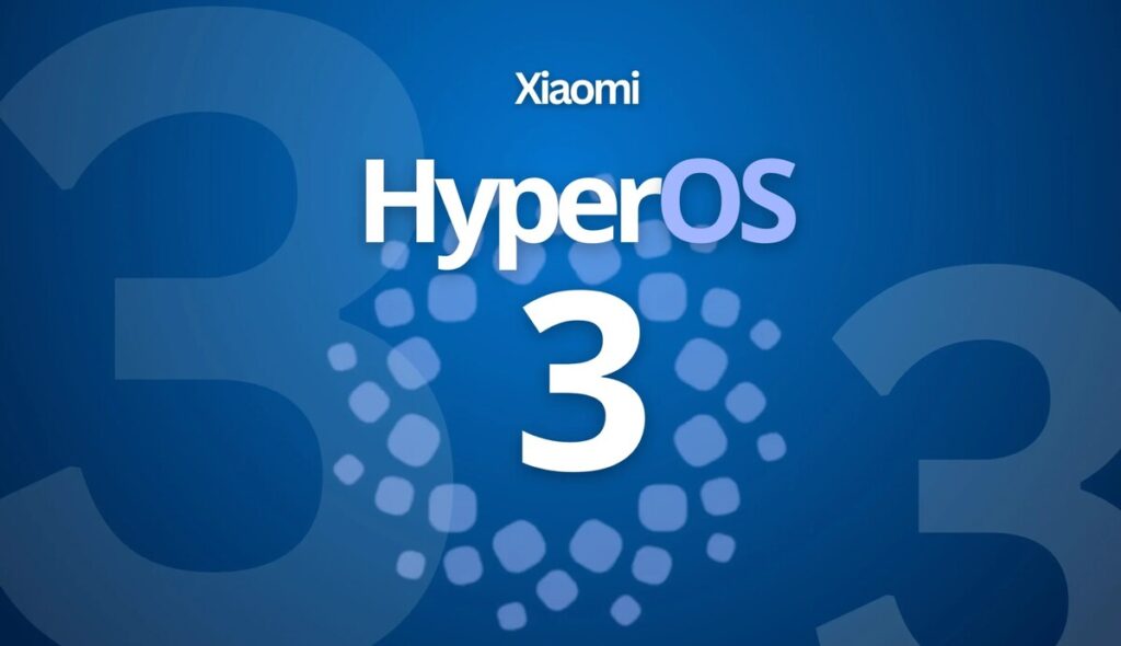 Logotipo do Xiaomi HyperOS 3, com o texto