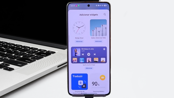 Smartphone Xiaomi exibindo a tela de