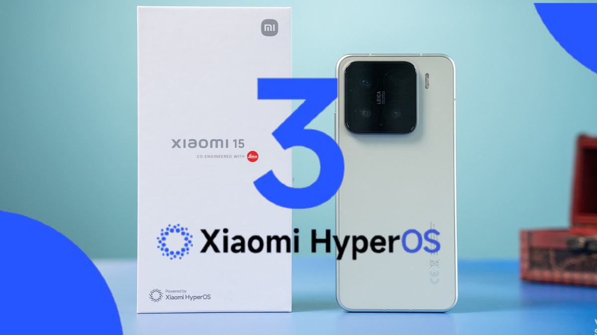 Xiaomi 15 Global com caixa e logo HyperOS 3, ilustrando a chegada do HyperOS 3 Global para o aparelho.