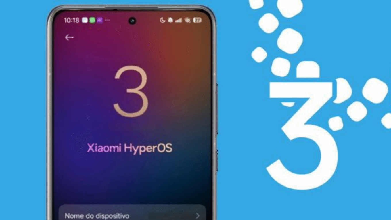 Xiaomi HyperOS 3 entra na fase final de testes antes do lançamento 5 Imagem de um smartphone com a tela exibindo a interface do Xiaomi HyperOS 3, mostrando o número