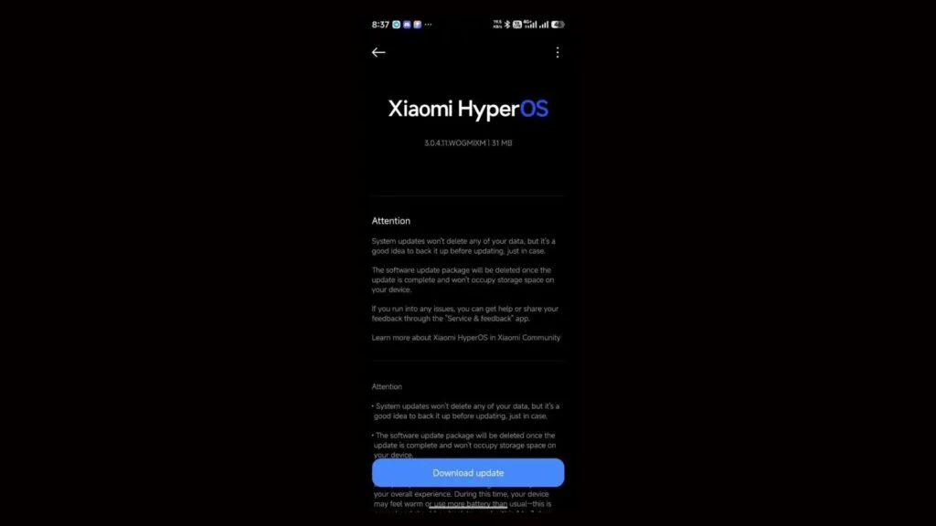 HyperOS 3 no Redmi Note 14 ganha atualização corretiva
