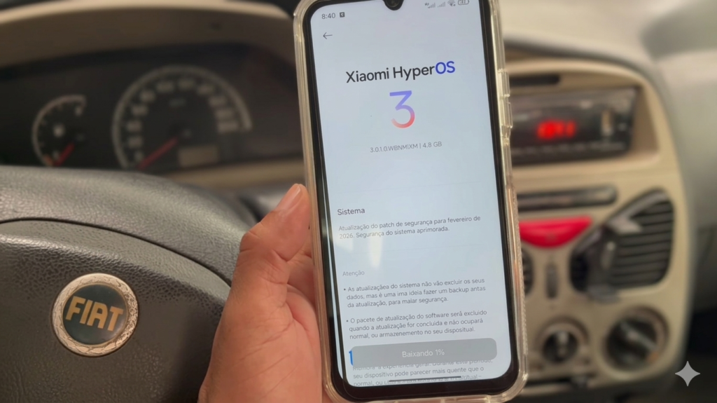 O HyperOS 3 no Poco C85 chega com um pacote robusto de 4,8 GB, trazendo redesign visual completo, melhorias de performance, criptografia pós-quântica e atualização do patch de segurança para fevereiro de 2026.