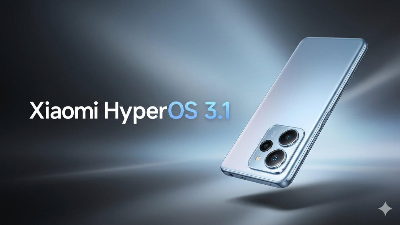 Smartphone Xiaomi premium em ângulo diagonal com o texto 