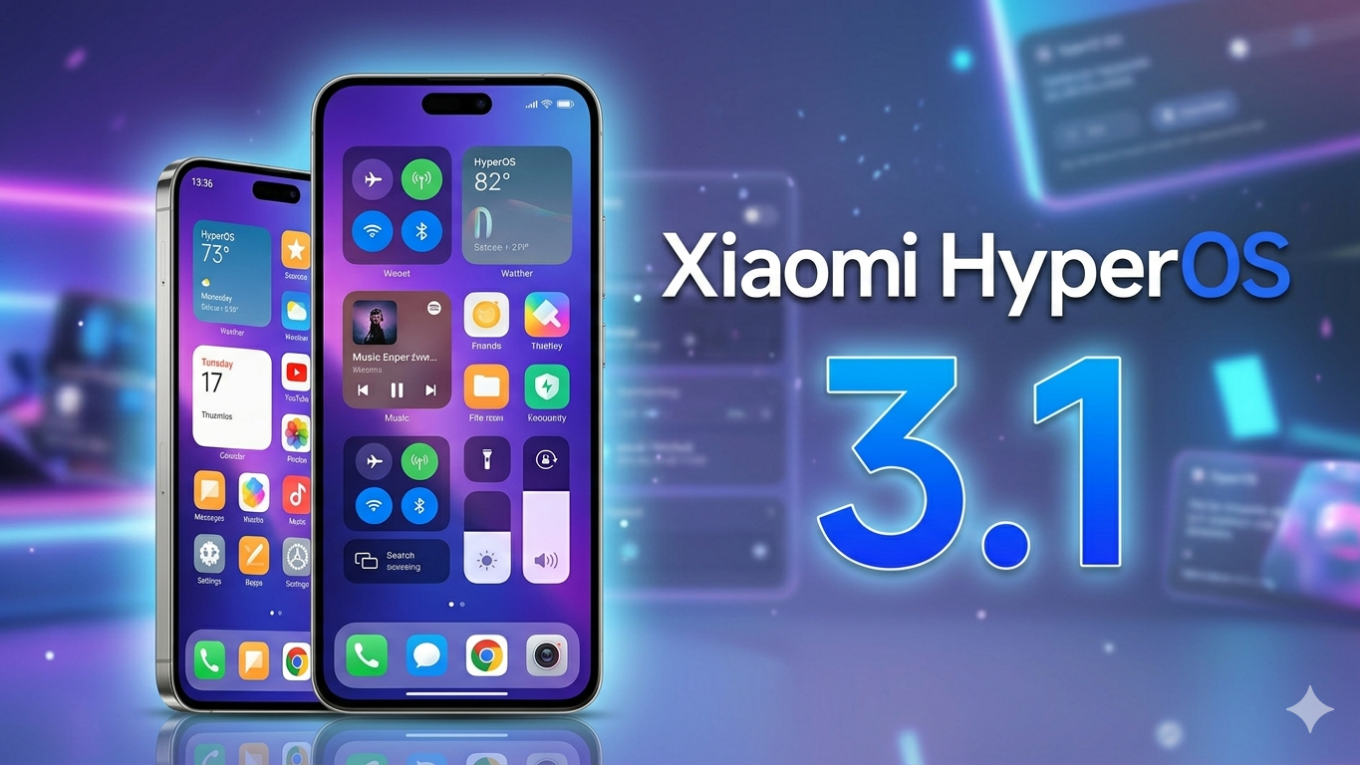 Poco X6 Pro a Um Passo do HyperOS 3.1 Global — Poco F6 Pro Já Liberado e Xiaomi 14T Chega Hoje 1 Smartphone Xiaomi com interface HyperOS 3.1 destacando atualizações para Poco F6 Pro, Poco X6 Pro e lançamento do Xiaomi 14T sobre fundo tecnológico futurista roxo.