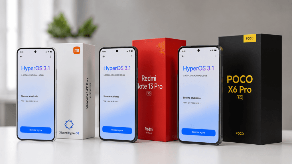 Comparativo de modelos Xiaomi, Redmi e POCO atualizados para o HyperOS 3.1