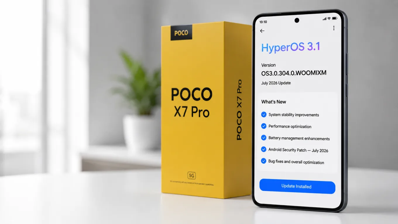 Xiaomi libera o HyperOS 3.1 de julho de 2026 para Xiaomi, Redmi e POCO. Veja a lista completa de modelos e o que muda no seu aparelho agora.