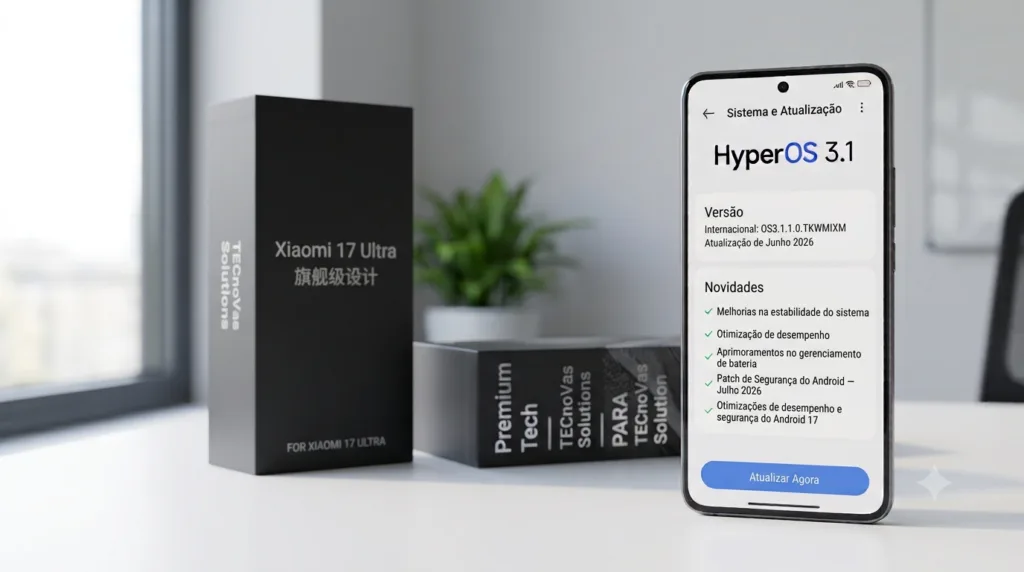  Xiaomi 17 Ultra tela de atualização HyperOS 3.1 Android 17
