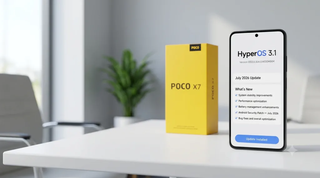POCO X7 recebe pacote 304 e pula direto para julho 2 POCO X7 versão HyperOS 3.0.304.0.WOOMIXM