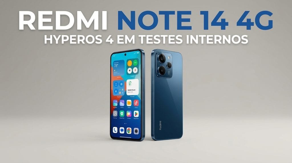Uma imagem promocional horizontal em um fundo cinza claro. No topo, o texto em grandes letras brancas e azuis lê-se: 