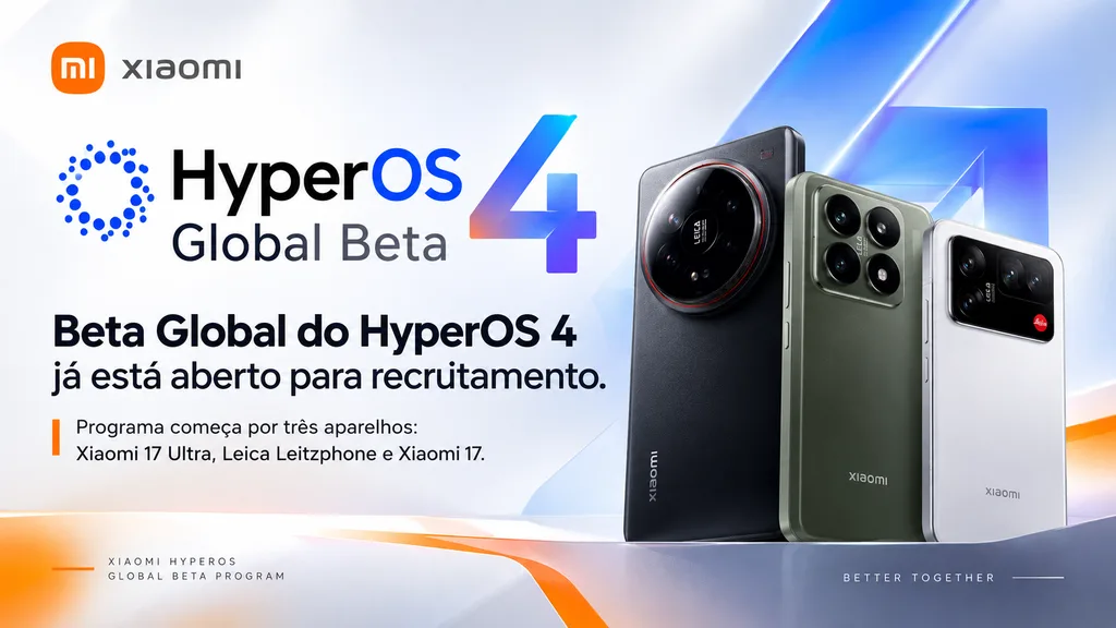 Banner oficial do recrutamento beta do HyperOS 4 global da Xiaomi.