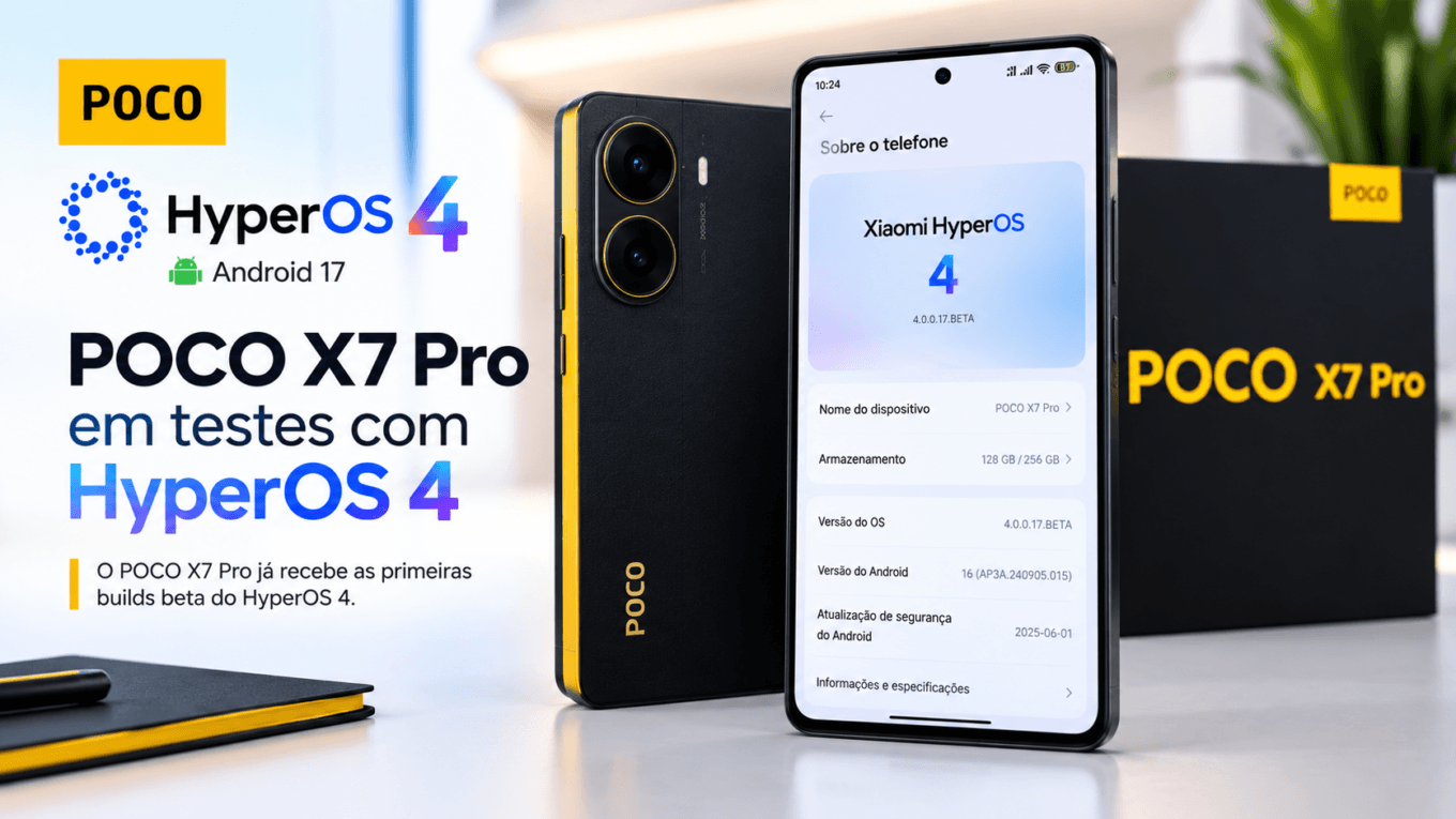 POCO X7 Pro testando atualização HyperOS 4 com Android 17